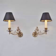  Aesthetic Movement swing arm wall lights sconces, bronze, 1900`s ca French